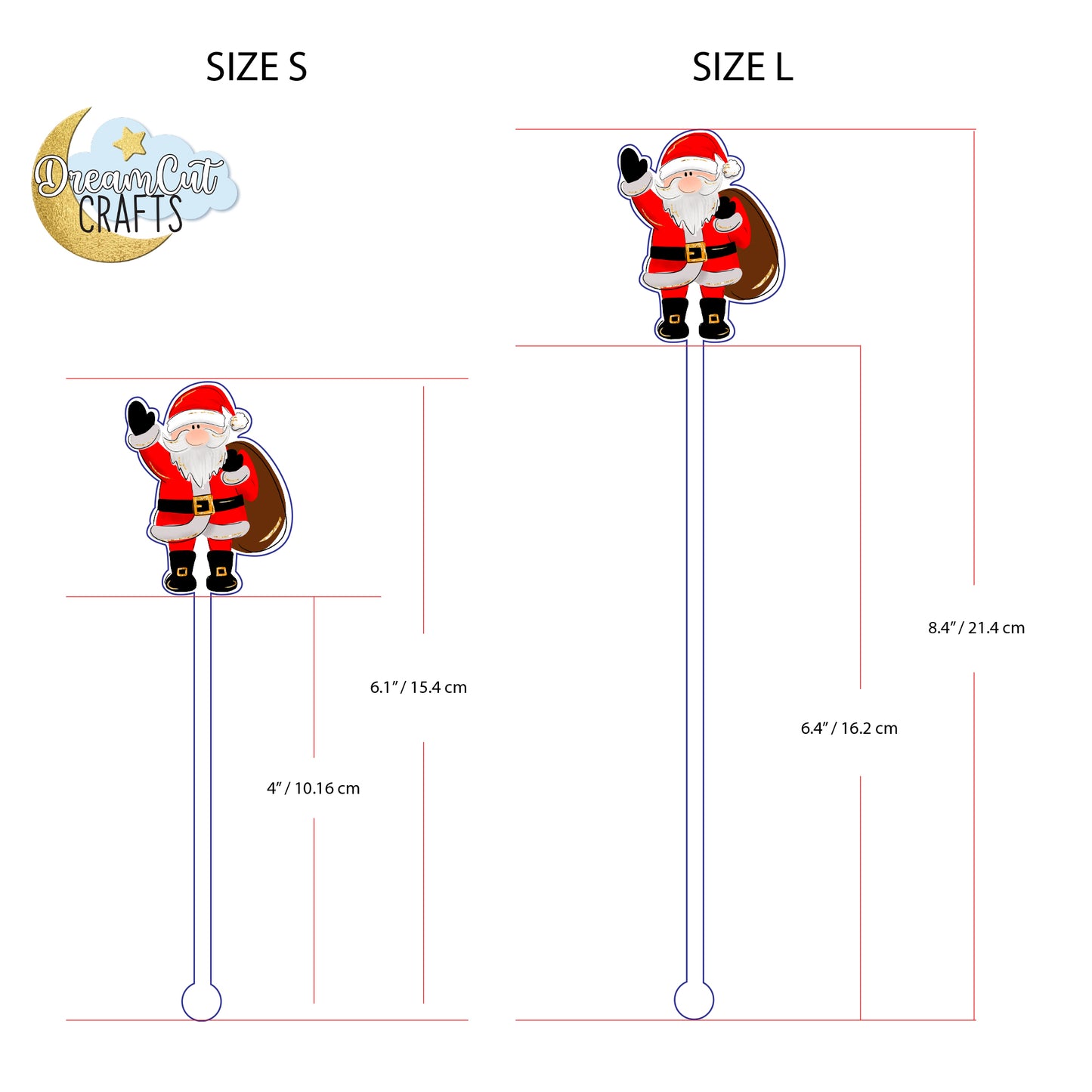 Christmas Drink Stirrers – Laser Cut Acrylic Stirrer with Festive UV Print (Single Piece)