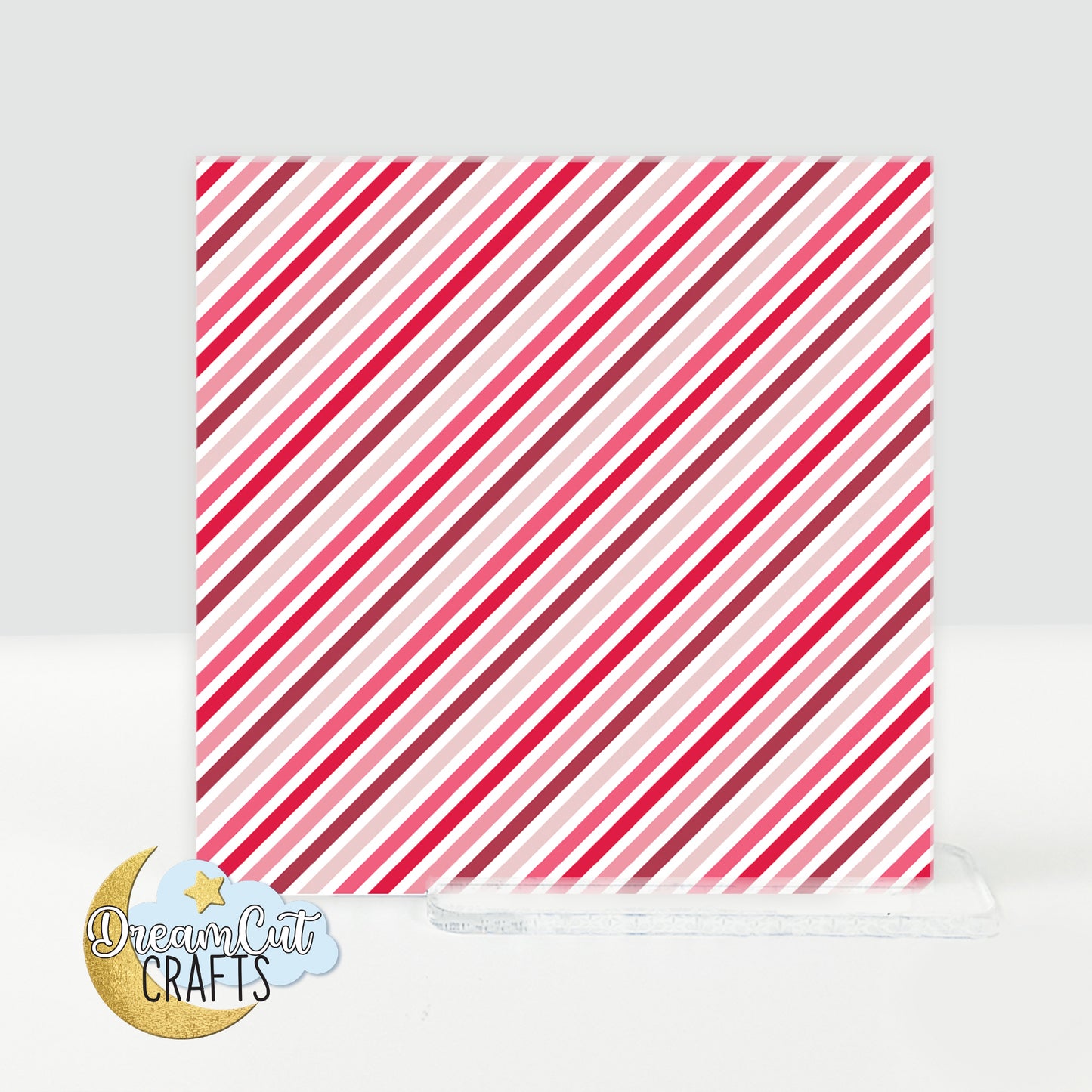 Red & Pink Diagonal Stripes UV Printed Acrylic Sheet for Laser Cutting