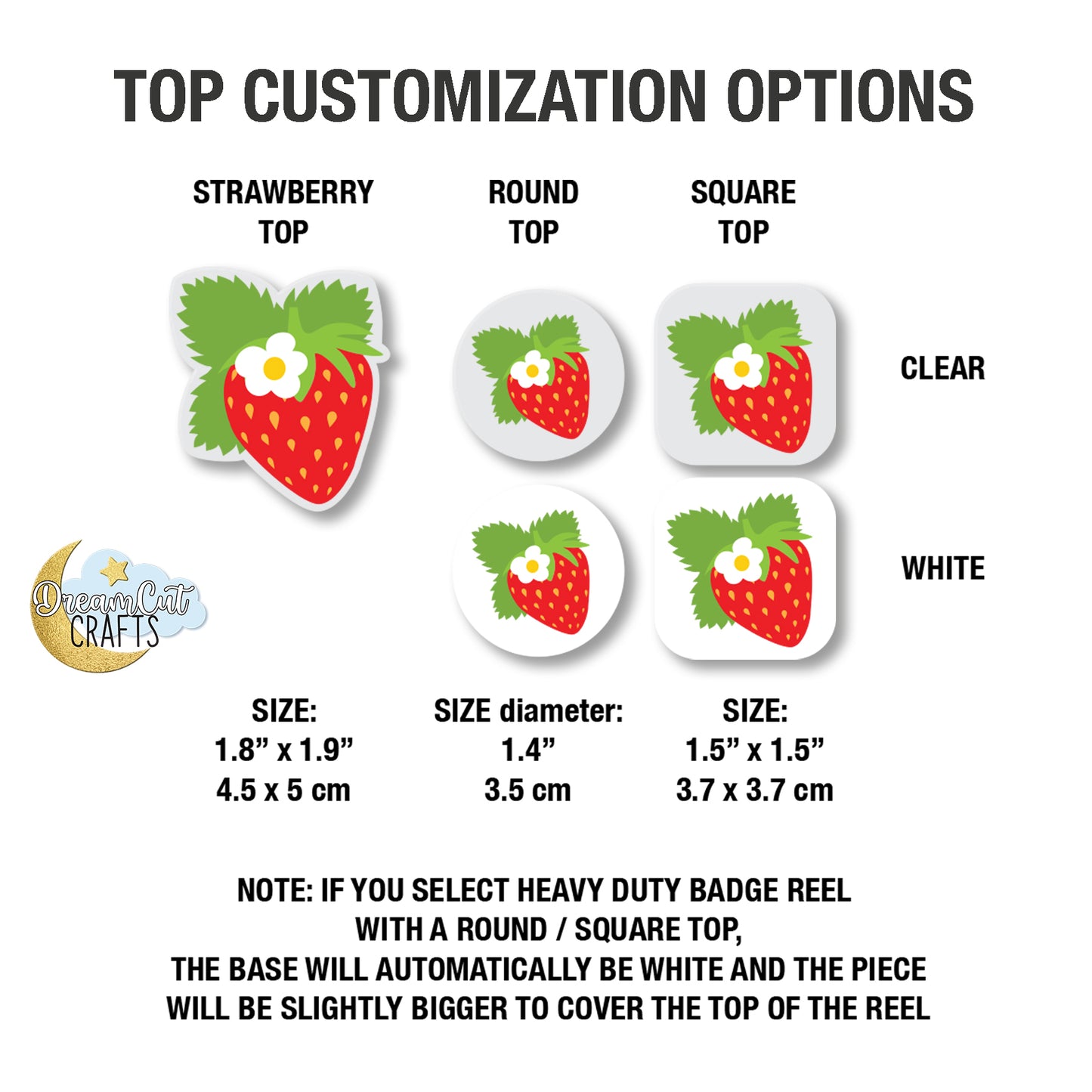Strawberry Badge Reel Set with Buddy | Personalized Nurse & Teacher ID Holder | UV Printed Acrylic