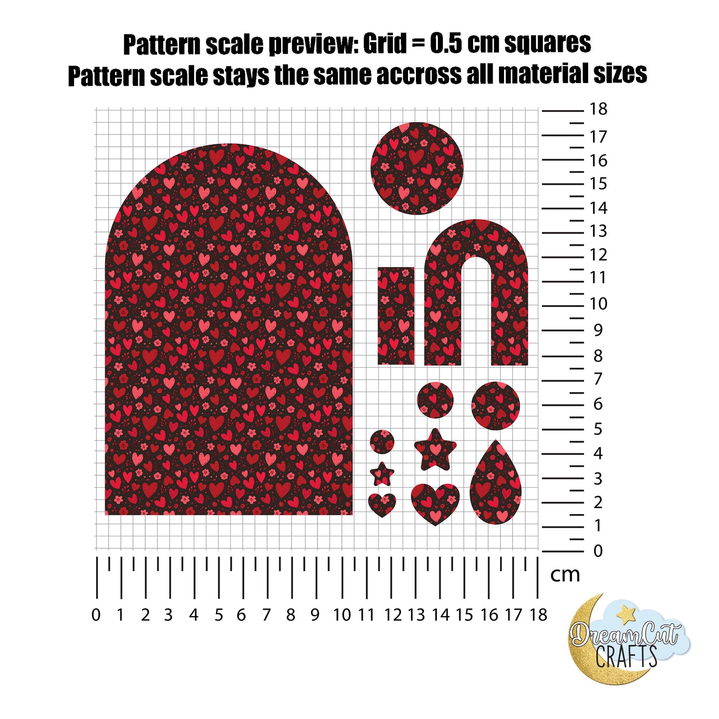 Black and Red Heart Floral UV Printed Acrylic & MDF Sheet for Laser Cutting