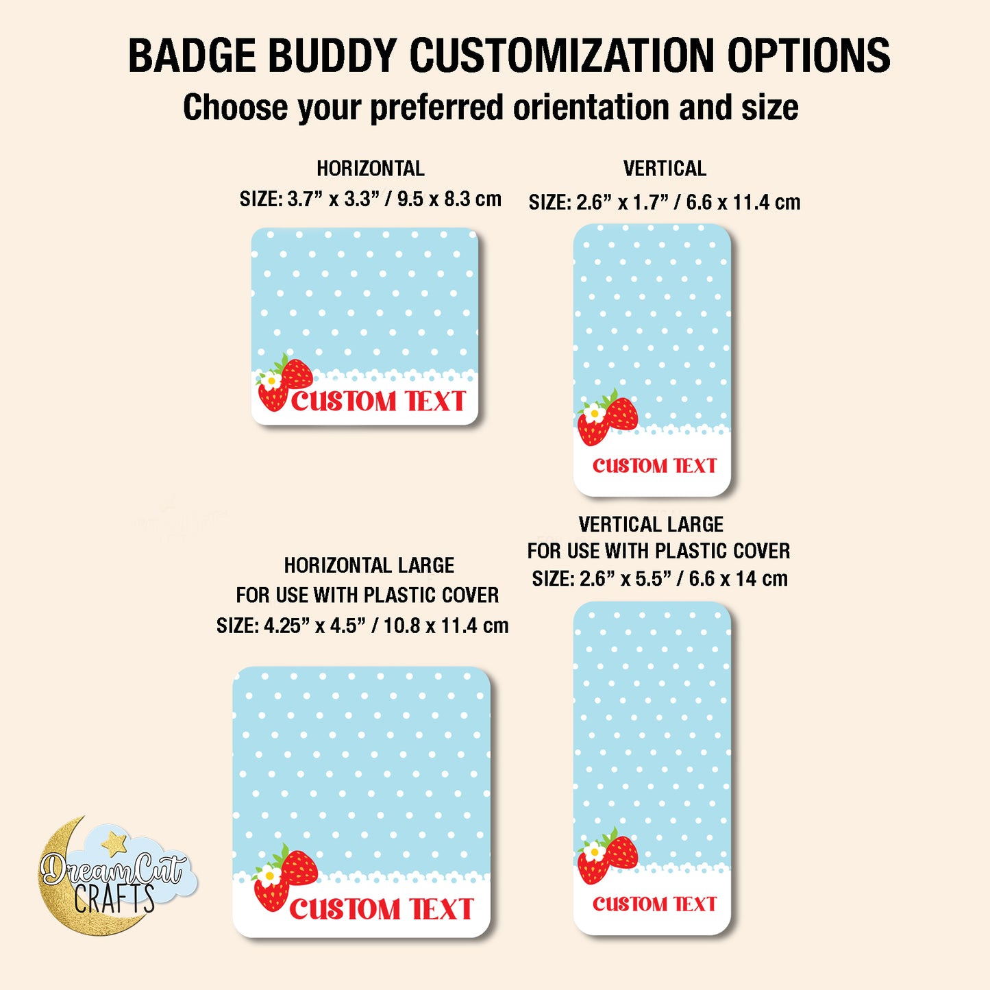 Strawberry Badge Reel Set with Buddy | Personalized Nurse & Teacher ID Holder | UV Printed Acrylic