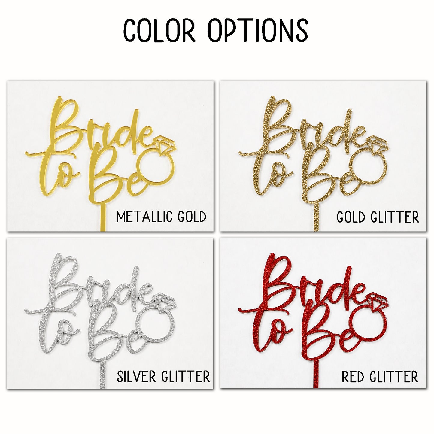 Bride to Be Cake Topper – Gold Mirror Acrylic Bridal Shower Cake Decoration
