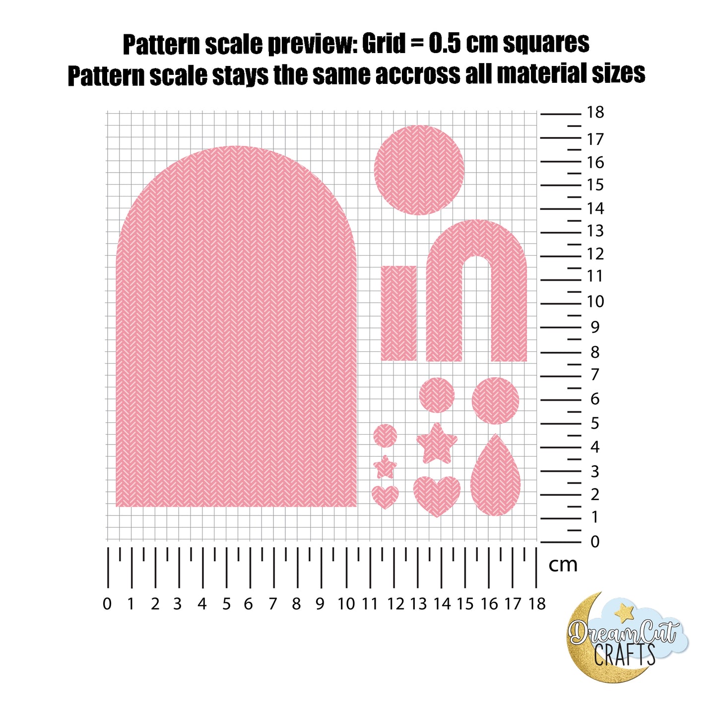 Pink Herringbone Pattern UV Printed Acrylic Sheet | Laser Cut Craft Material