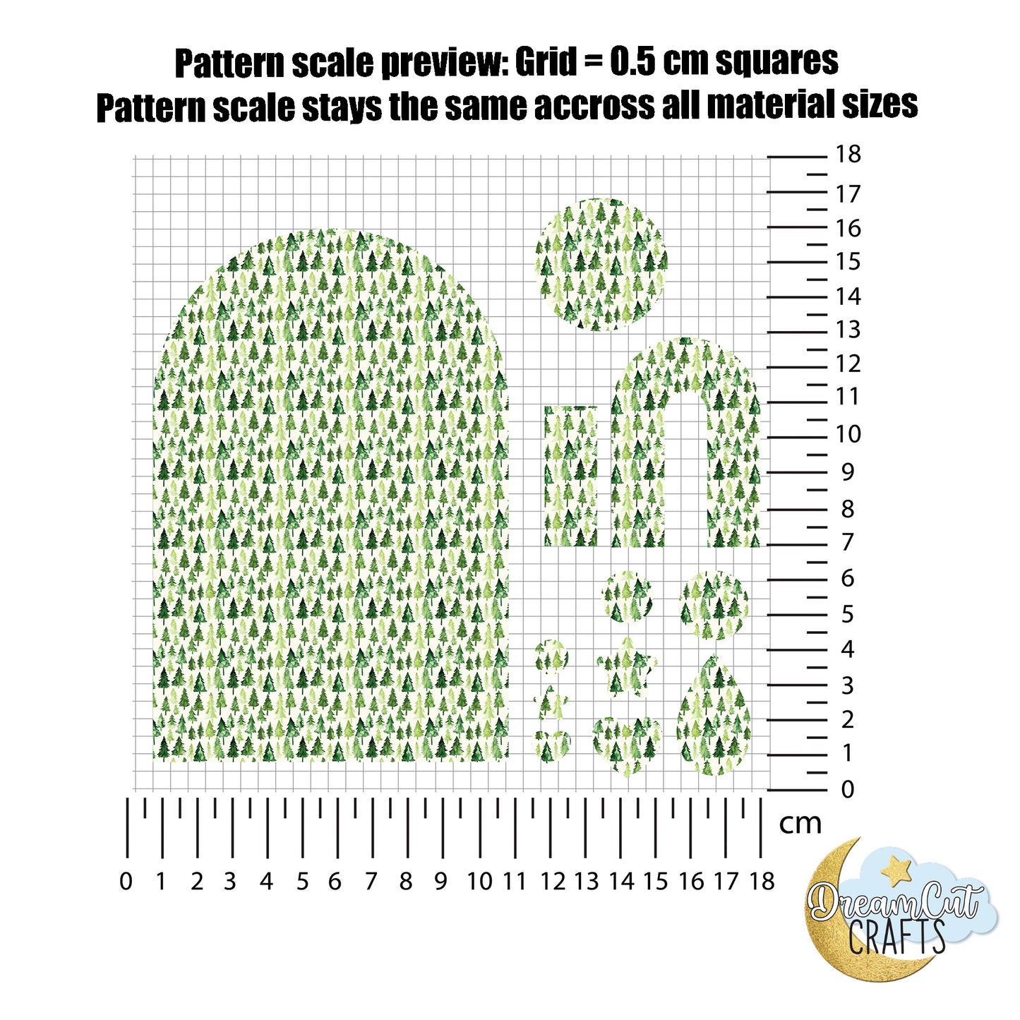 Watercolor Forest Trees UV Printed Acrylic Sheet | Laser Safe Material for Earrings, Keychains & Holiday Crafts