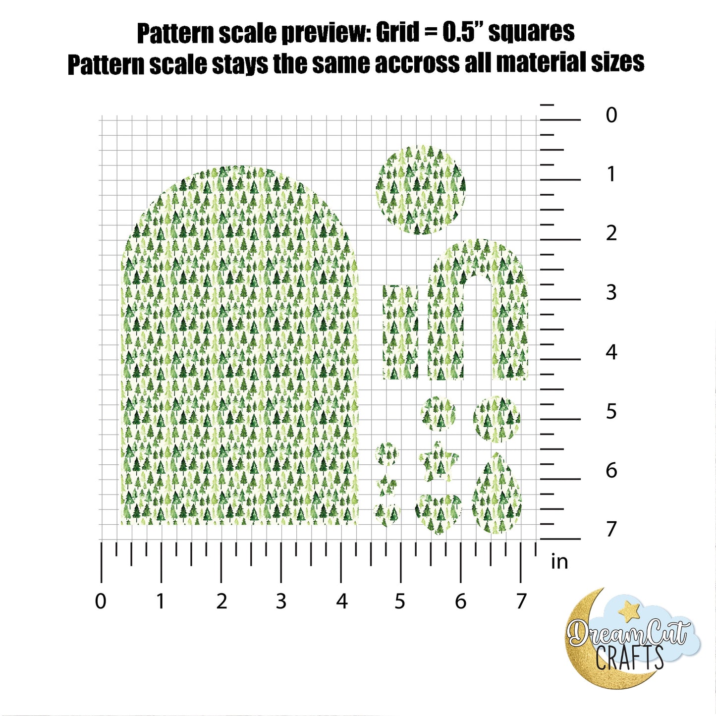 Watercolor Forest Trees UV Printed Acrylic Sheet | Laser Safe Material for Earrings, Keychains & Holiday Crafts