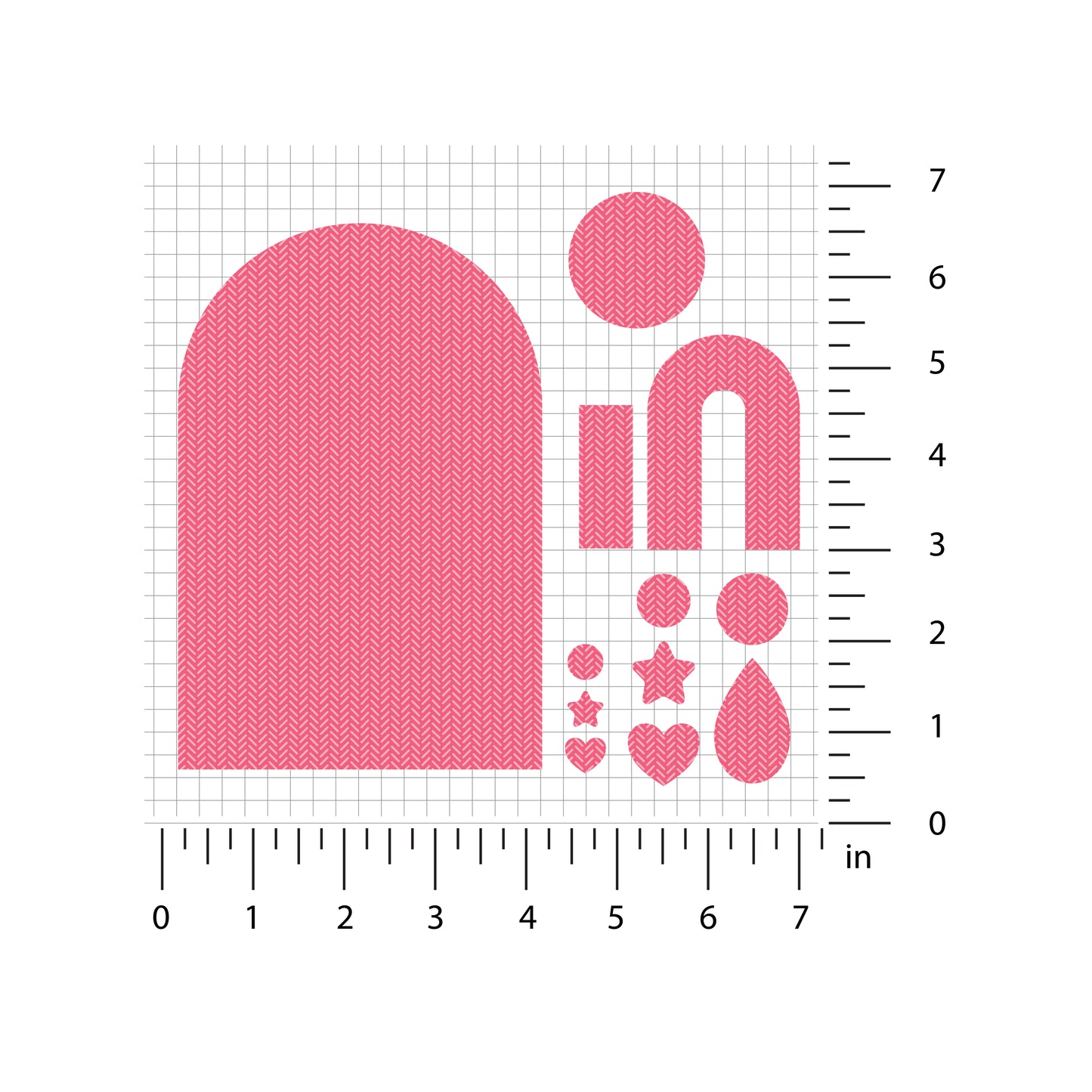 Dark Pink Herringbone Pattern UV Printed Acrylic Sheet | Laser Cut Craft Material