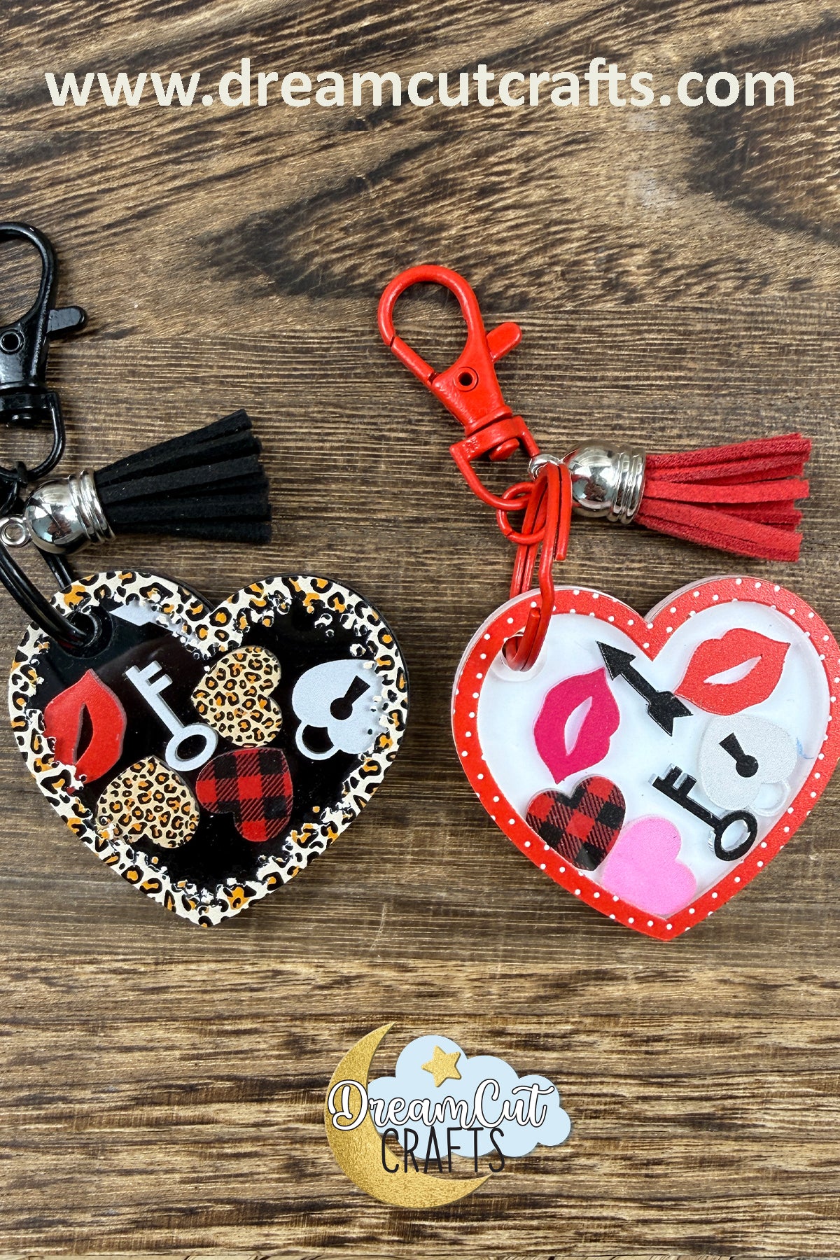 Personalized Heart Shaker Keychain, Custom Acrylic Keychain with Name or Message