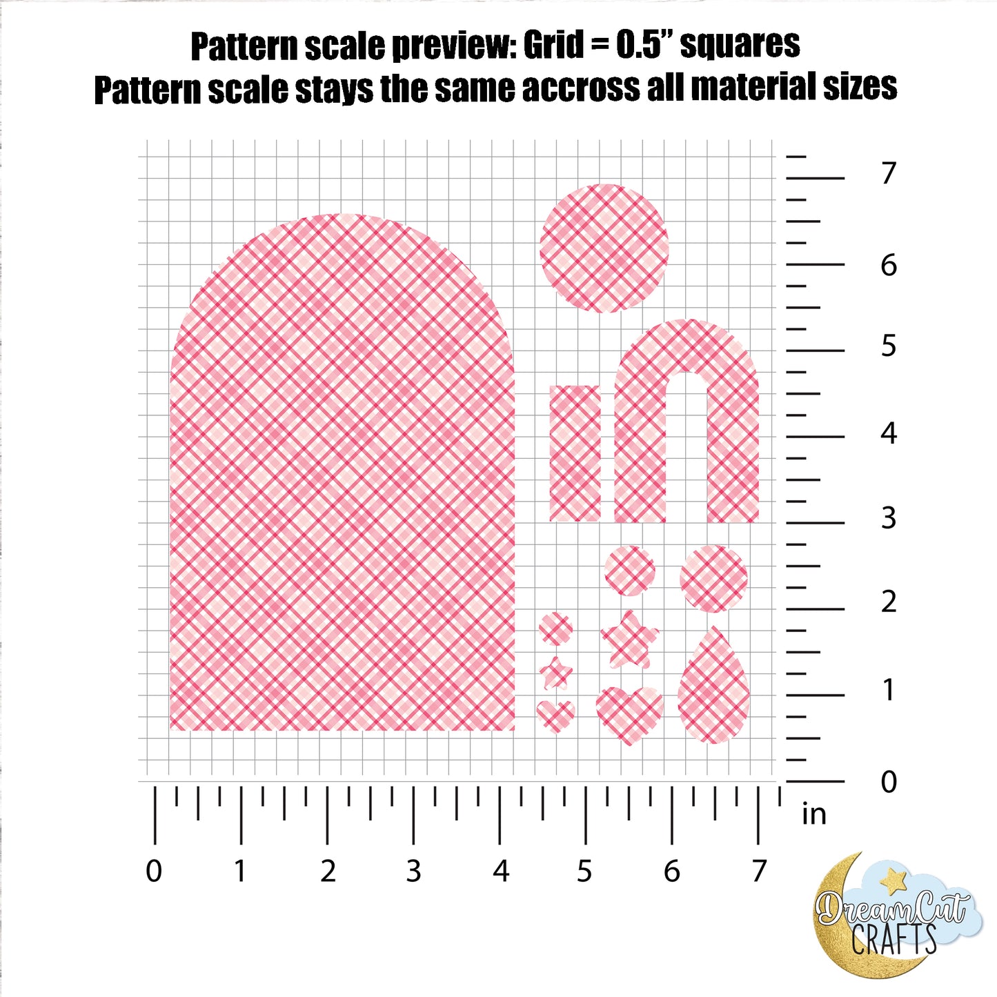 Pink Plaid UV Printed Acrylic Sheet for Laser Cutting | Plaid Pattern Cast Acrylic & MDF