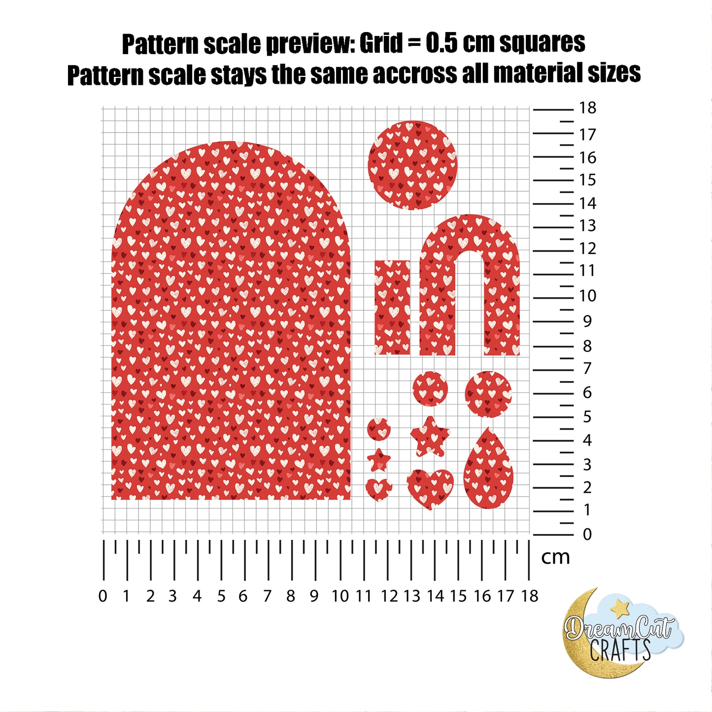 Red Love Doodle UV Printed Acrylic & MDF Sheet for Laser Cutting Projects