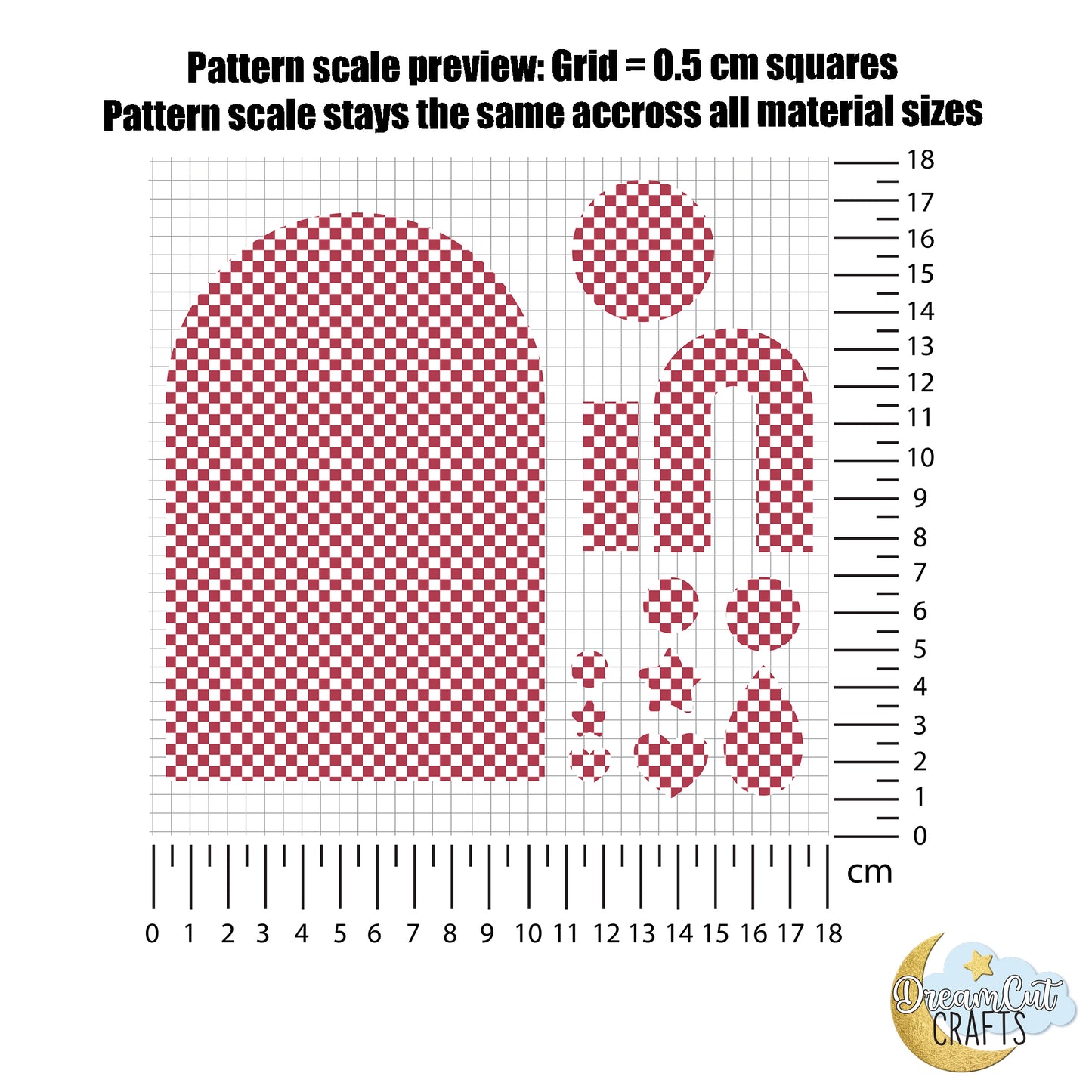 Wine Red Checker UV Printed Acrylic Sheet | Laser-Ready Cast Acrylic or MDF