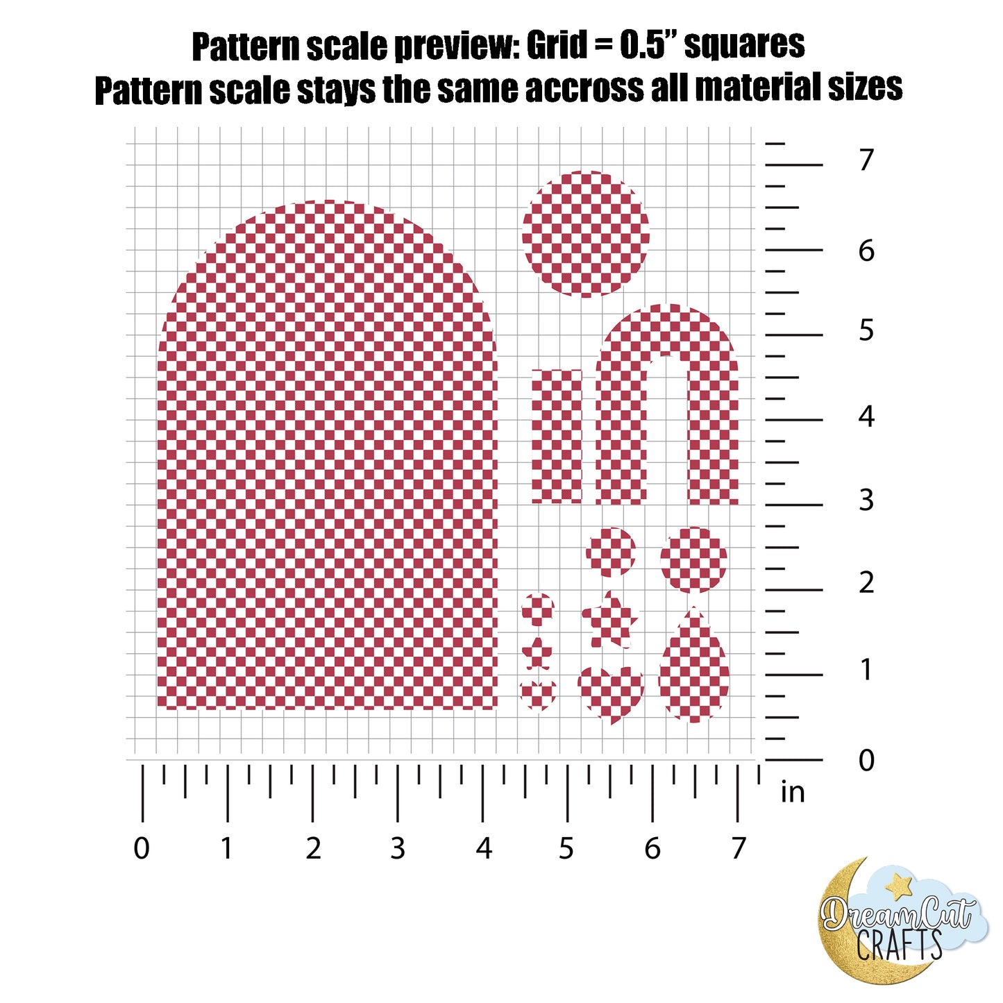 Wine Red Checker UV Printed Acrylic Sheet | Laser-Ready Cast Acrylic or MDF