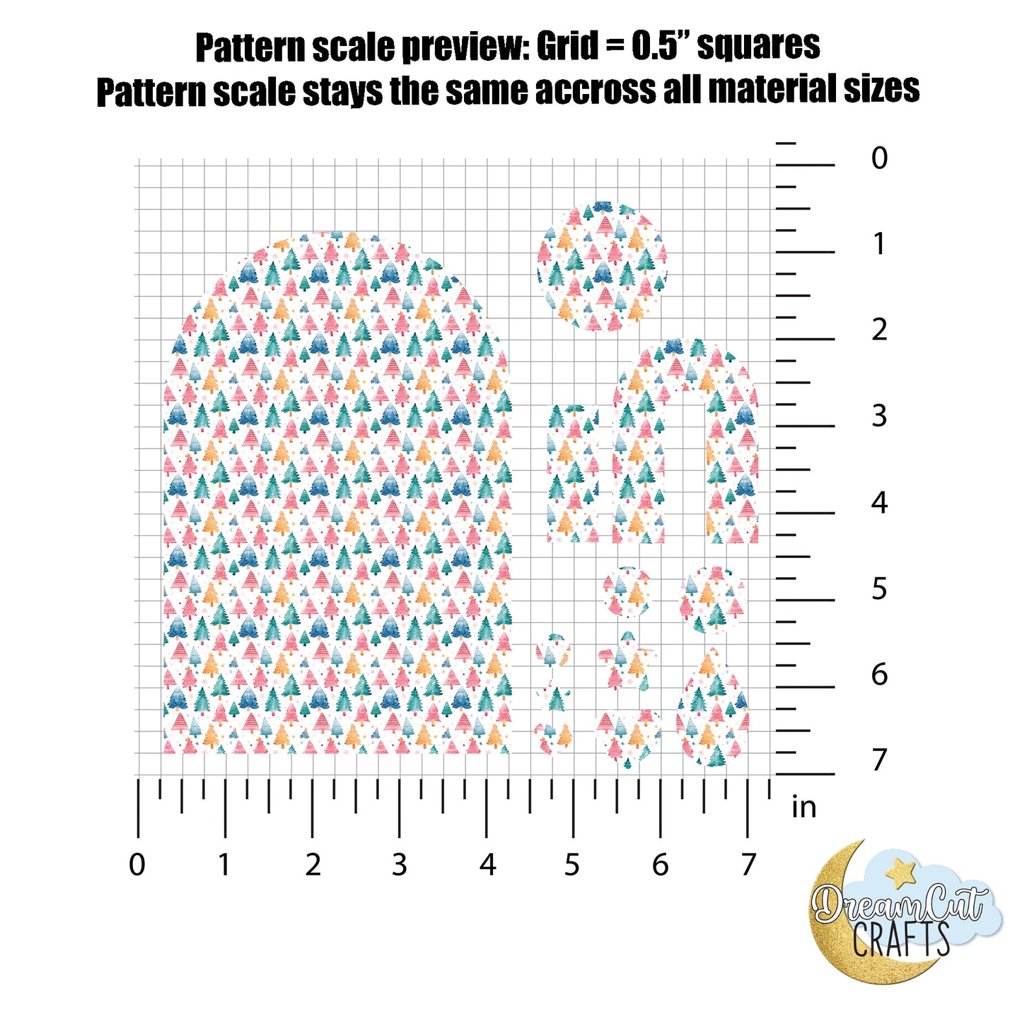 Watercolor Christmas Trees UV Printed Acrylic sheet and MDF – Laser Safe Material for Earrings, Keychains and Holiday Crafts
